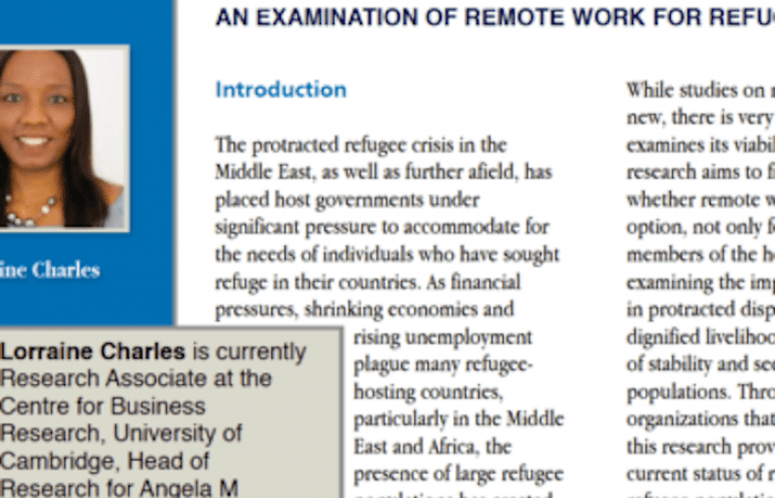 a screenshot of the article and a portrait image of Lorraine